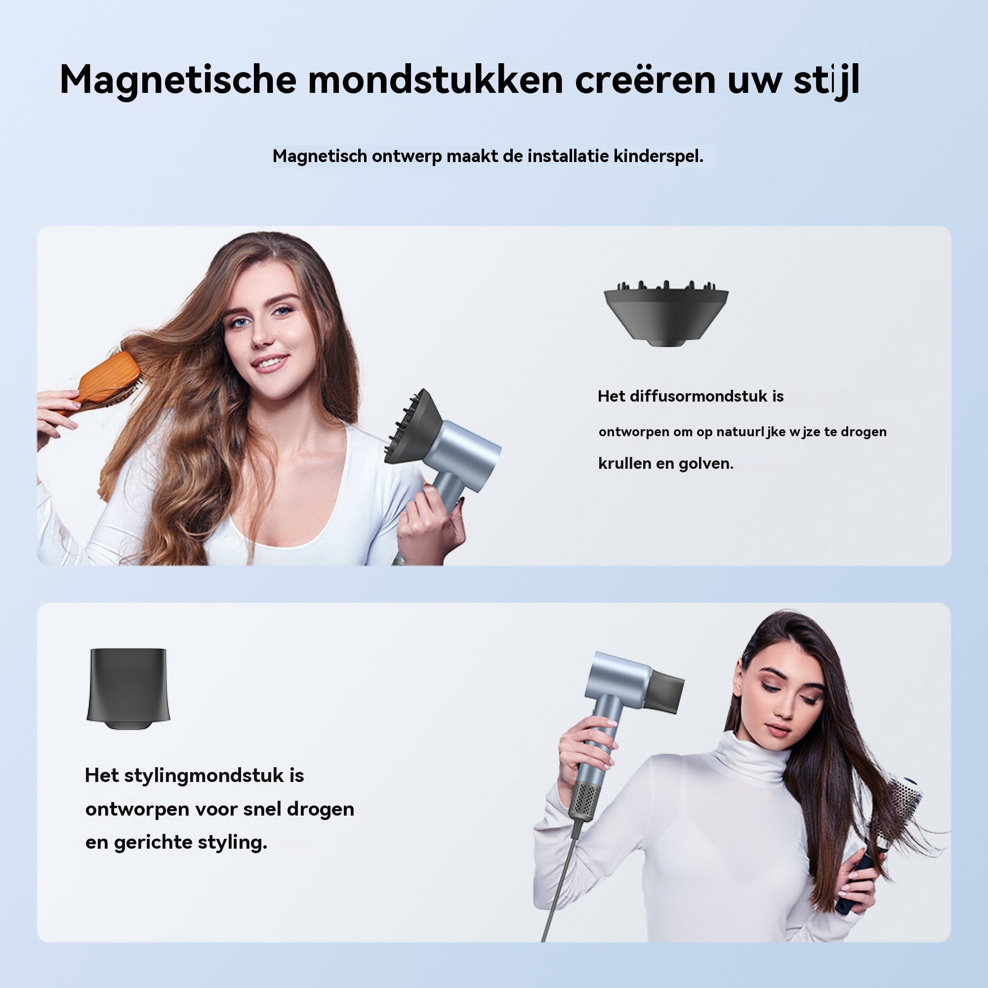 JIGOO H300 Hogesnelheid Haardroger | 110.000 rpm, 200 miljoen negatieve ionen, laag geluidsniveau - 7CHOCO - 6976818760150